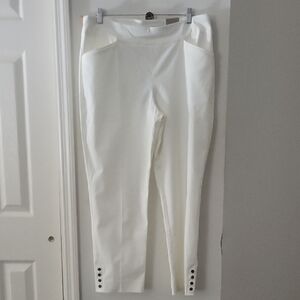 Chico's Perfect Stretch Josie Slim White Tailored Ankle Pants Size 2.5/14 NWT